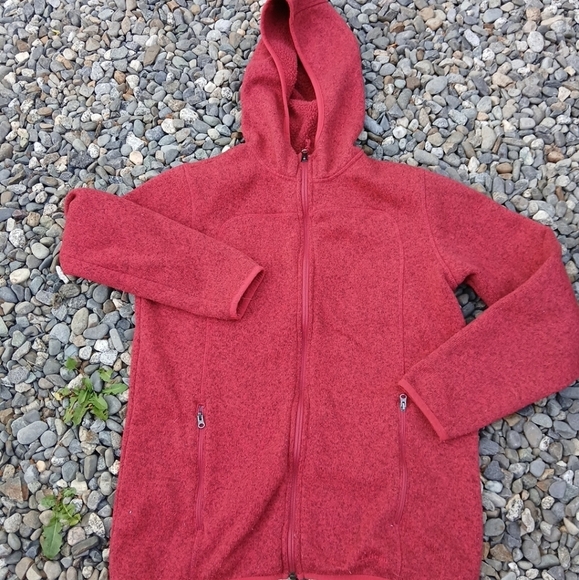 Kids' L.L.Bean Sweater Fleece, Hooded Size XL (18) RED